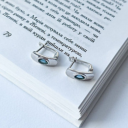 Срібні сережки SilverBreeze з топазом Лондон Блю 0.6ct (2140825)