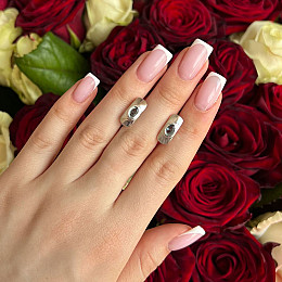 Срібні сережки SilverBreeze з топазом Лондон Блю 0.6ct (2140825)