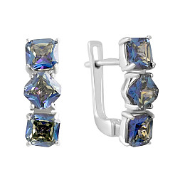 Серебряные серьги SilverBreeze с мистик топазом 5.925ct (2141266)