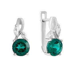 Серебряные серьги SilverBreeze с аквамарином nano 2.392ct фианитами (2141341)