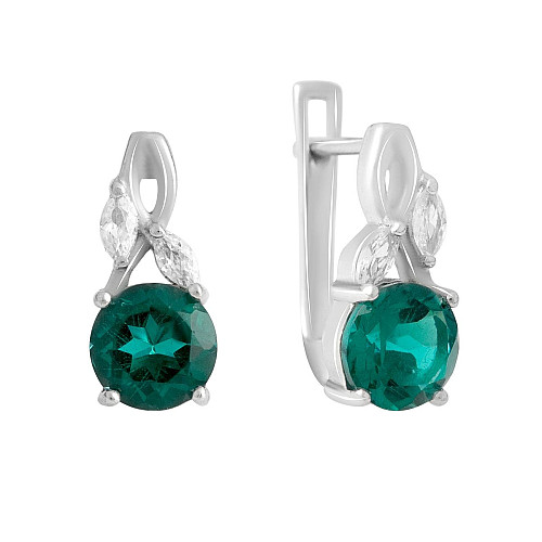 Серебряные серьги SilverBreeze с аквамарином nano 2.392ct фианитами (2141341)