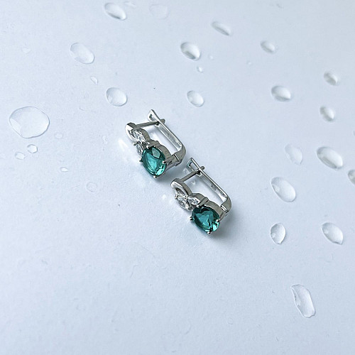 Серебряные серьги SilverBreeze с аквамарином nano 2.392ct фианитами (2141341)