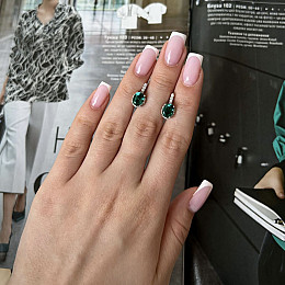 Срібні сережки SilverBreeze з аквамарином нано 2.3ct з фіанітами (2141501)