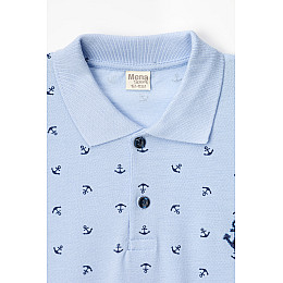 Поло з візерунком для хлопчика Mena sport 1050 146 см Блакитний (2000989707325)