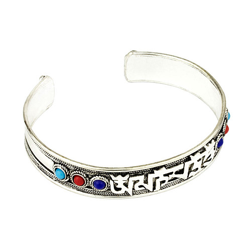 Браслет Mantra Mani Tibet 6 камней 6.5x5.5x1.3 см Металл (24561)