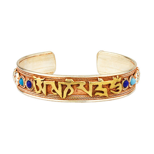 Браслет Mantra Mani Gold Tibet 4 камені 6х6х1,5 см Метал (20533)