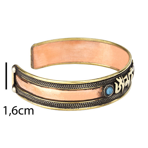 Браслет Mantra Mani Tibet 3 metal 2 блакитних камені 6х6х1,6 см Метал (27468)