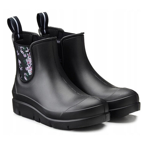 Стильные резиновые сапоги женские короткие Lemigo Stella 773 37 Черный
