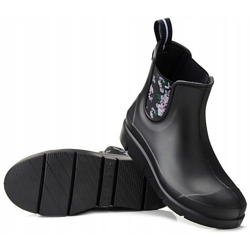 Стильные резиновые сапоги женские короткие Lemigo Stella 773 39 Черный