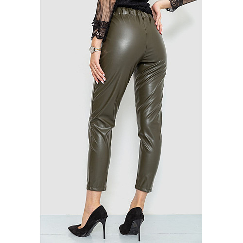 Лосины женские из экокожи хаки 214R5032 Ager M