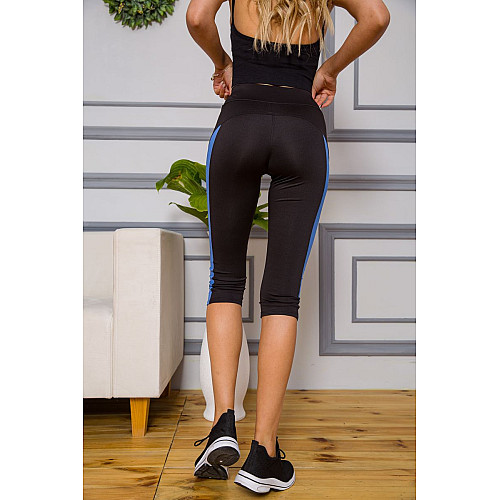 Спортивные женские бриджи черно-голубой 172R53 Ager S