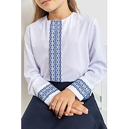 Блуза для девочек нарядная бело-синий 172R204-1 Ager 140