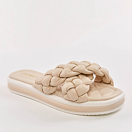 Шлепанцы женские 338080 р.39 (25) Fashion Бежевый