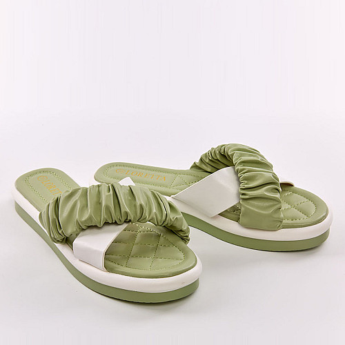 Шлепанцы женские 338091 р.39 (25) Fashion Зеленый