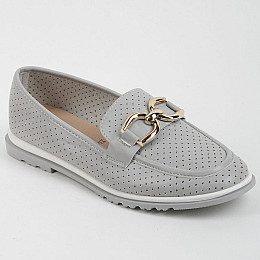 Мокасины женские 339634 р.39 (24,5) Fashion Серый