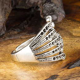 Кольцо Win Павлин Размер регулируемый 18-20,5 Стальной (27064)