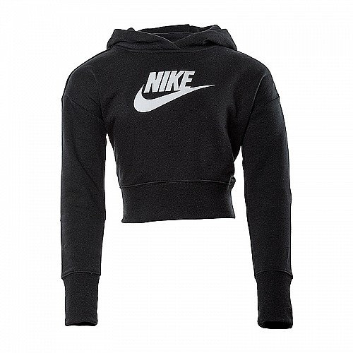 Детское Худи Nike G NSW CLUB FT CROP HOODIE HBR Черный 146-156 (7dDC7210-010 146-156)