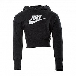 Детское Худи Nike G NSW CLUB FT CROP HOODIE HBR Черный 156-166 (7dDC7210-010 156-166)