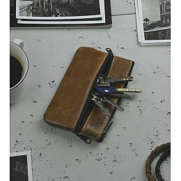 Ключница чехол из натуральной кожи Lorenti Коричневый (KL01GG)