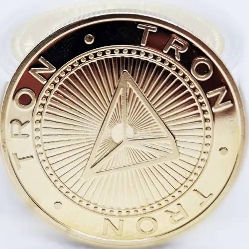 Монета сувенирная Eurs Tron TRX Золотой цвет (TRX-G)