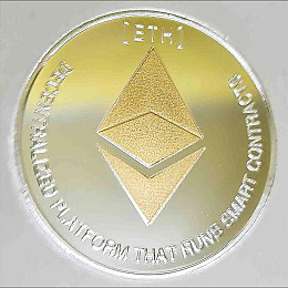 Сувенірна монета Eurs Ethereum ETH Срібно-золотий колір (ETH-G-S)