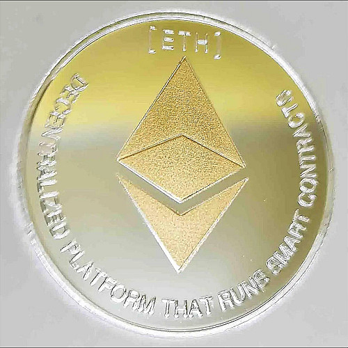 Монета сувенирная Eurs Ethereum ETH Серебряно-золотой цвет (ETH-G-S)