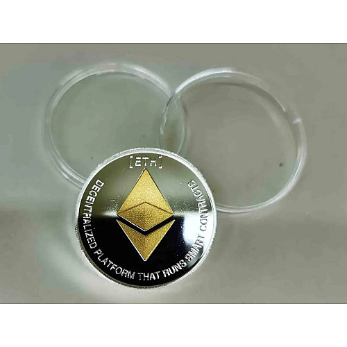 Монета сувенирная Eurs Ethereum ETH Серебряно-золотой цвет (ETH-G-S)