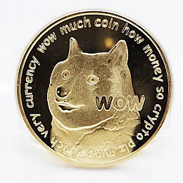 Сувенірна монета Eurs Dogecoin DOGE Золотий колір (DOGE-G)