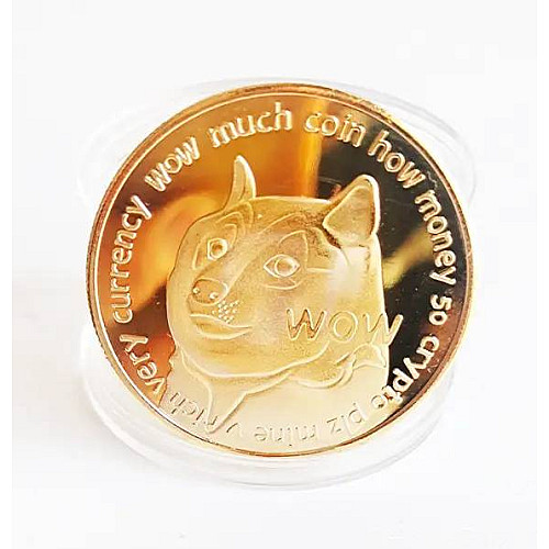 Монета сувенирная Eurs Dogecoin DOGE Золотой цвет (DOGE-G)