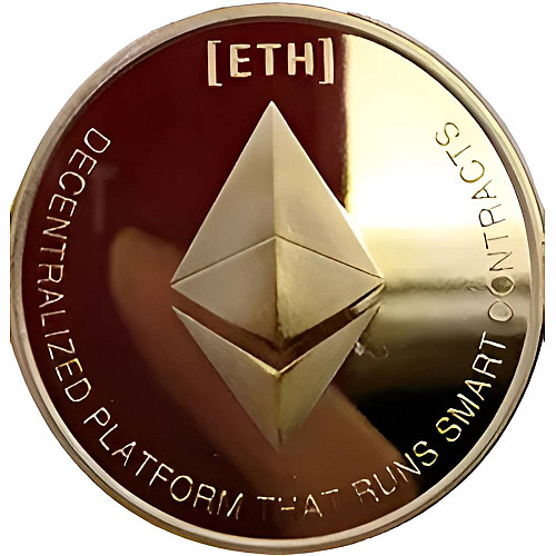 Монета сувенирная Eurs Ethereum ETH Золотой цвет (ETH-G)