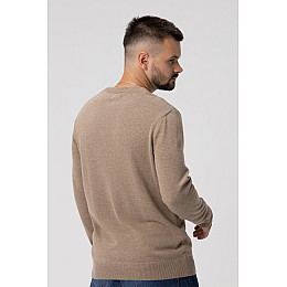 Пуловер однотонный мужской FIGO 6976 S Бежевый (2000989965121)