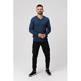 Пуловер однотонный мужской FIGO 6976 M Синий (2000989965220)
