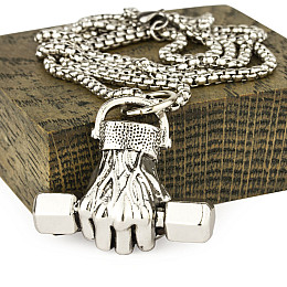 Кулон Win Гантеля Сплав ЦАМ (ZAMAK) Цепочка 70 см Стальной (27503)