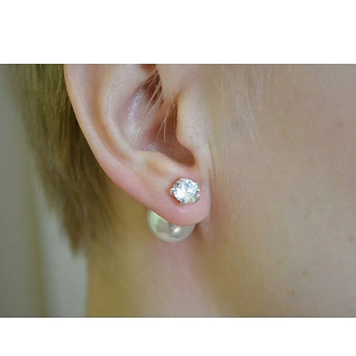 Пусеты с жемчугом Maxi Silver 8610