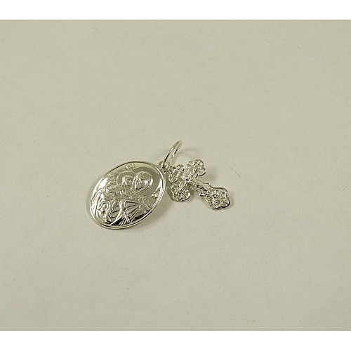Крестик с ладанкой Божа Матір Володимирська Maxi Silver 8928