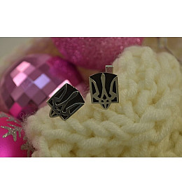 Запонки з гербом України Maxi Silver 6228