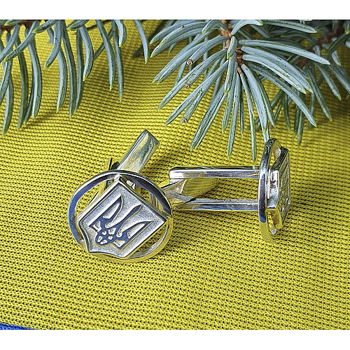 Запонки з гербом Maxi Silver 4252