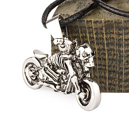 Кулон Win Скелет на мотоцикле 3.5/2 см Стальной цвет (27015)