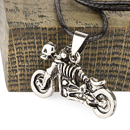 Кулон Win Скелет на мотоцикле 3.5/2 см Стальной цвет (27015)