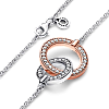 Серебряный колье Pandora двухцветное с переплетенными кольцами