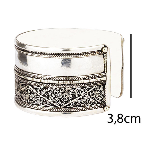 Браслет Mani Tibet Mustang Double Филигрань 6x6x3.8 см Металл (06009)