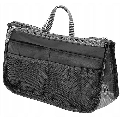 Дорожная косметичка несессер Satis Черный с серым (02712 black)
