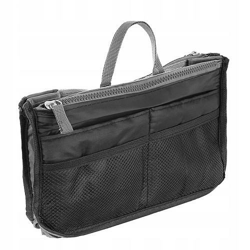 Дорожная косметичка несессер Satis Черный с серым (02712 black)