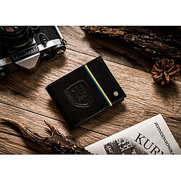 Мужское кожаное портмоне в подарочной упаковке Peterson Черный (304PUPUABL)