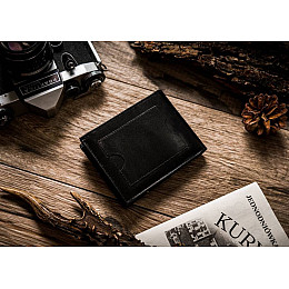 Мужское кожаное портмоне в подарочной упаковке Peterson Черный (304PUPUABL)