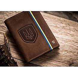 Мужское кожаное портмоне в подарочной упаковке Peterson Коричневый (303PUPUAHU)