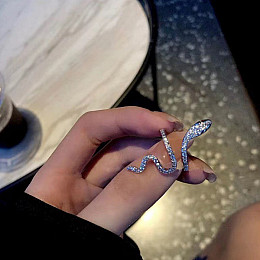 Кільце Bioworld Змія Snake з камінням універсальний розмір (23213)