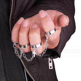 Кольца с крестиками и цепочками Bioworld 4шт комплект (23163) One Size