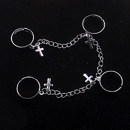 Кольца с крестиками и цепочками Bioworld 4шт комплект (23163) One Size