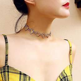 Чокер-цепочка Bioworld Сердца серебристый (23160)